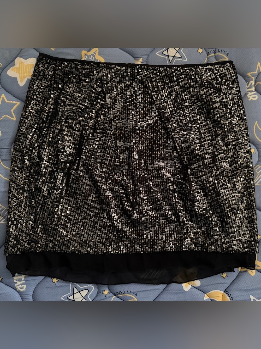 Jennifer Lopez Black Sequin Mini Skirt